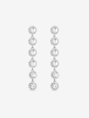 Jon Richard Silver Tone Rhodium Plated Crystal Linear Drop Earrings - Image 3 of 3