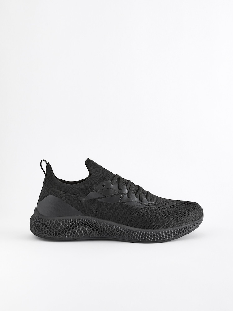 Black Knitted Trainers - Image 2 of 7