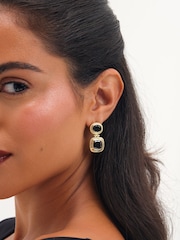 Jon Richard Gold Plated And Jet Stone Drop Earrings - Image 2 of 3