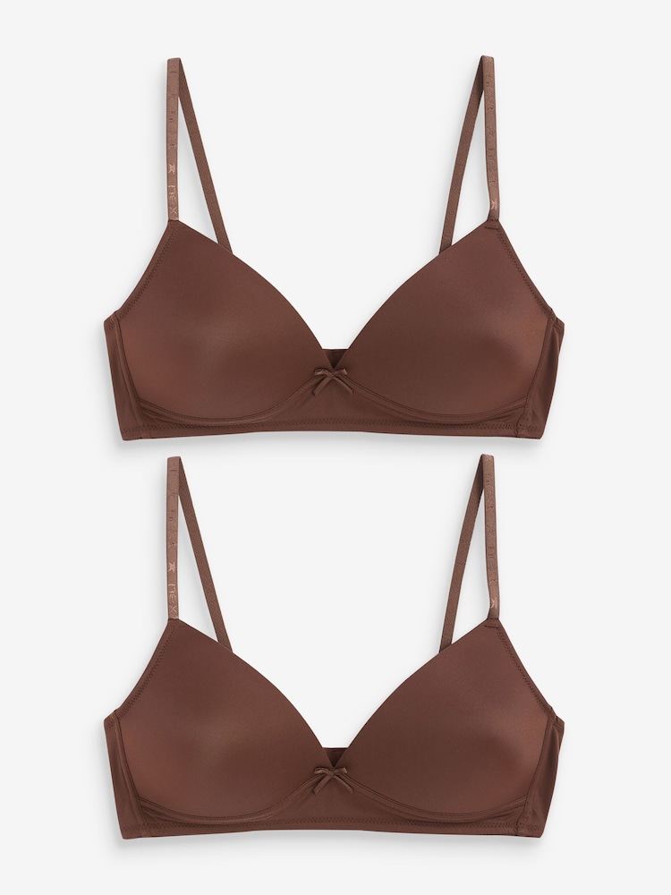 Truffle Brown Trainer Bras 2 Pack - Image 1 of 4 Truffle Brown Trainer Bras 2 Pack - Image 1 of 4