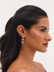 Jon Richard Gold Tone Plated Champagne Multi Stone Drop Earrings - Image 2 of 3