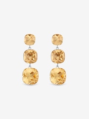 Jon Richard Gold Tone Plated Champagne Multi Stone Drop Earrings - Image 3 of 3