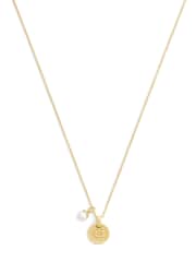 COACH Gold Signature C Textured Coin Pendant Necklace - Image 2 of 4