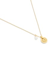 COACH Gold Signature C Textured Coin Pendant Necklace - Image 3 of 4