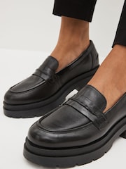 Black Forever Comfort® Leather Chunky Loafers - Image 2 of 8