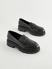 Black Forever Comfort® Leather Chunky Loafers - Image 3 of 8