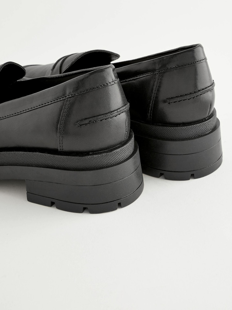 Black Forever Comfort® Leather Chunky Loafers - Image 5 of 8
