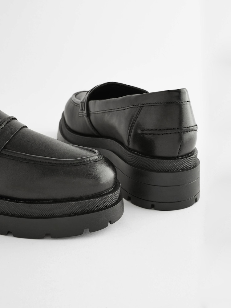 Black Forever Comfort® Leather Chunky Loafers - Image 6 of 8