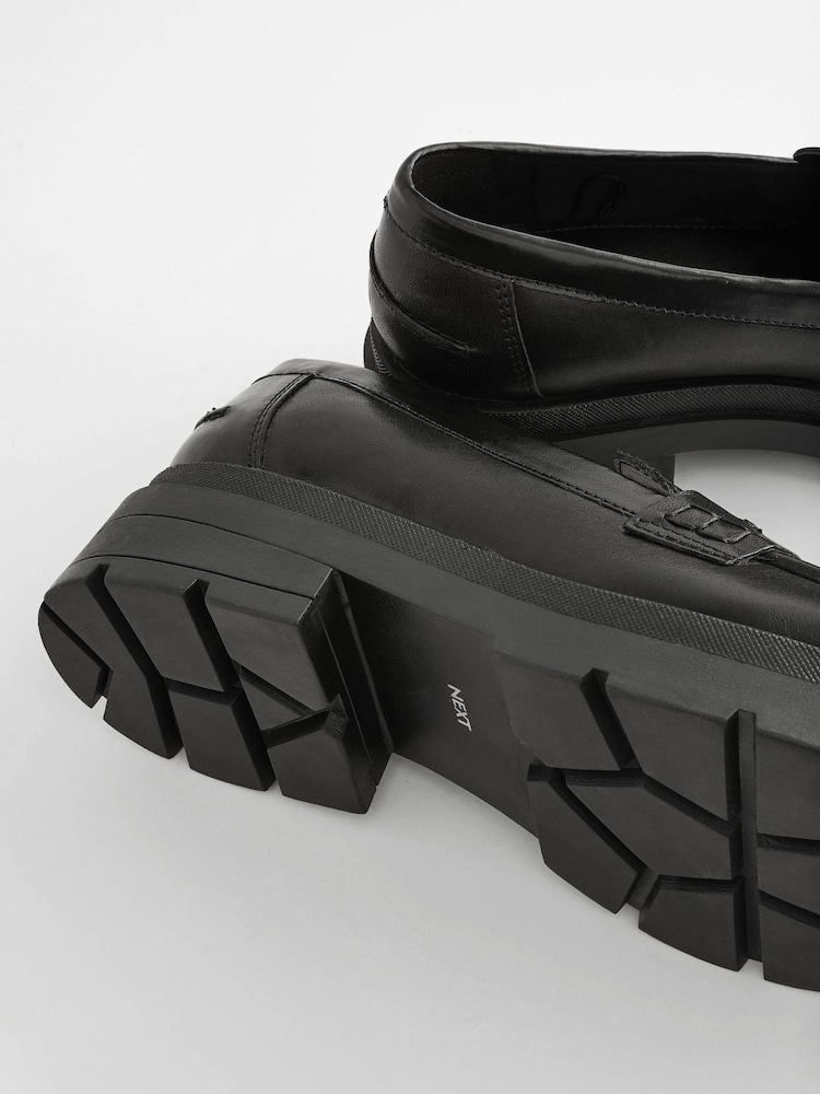 Black Forever Comfort® Leather Chunky Loafers - Image 7 of 8
