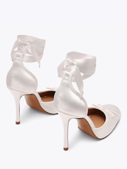 Steve Madden White Larina Satin Heeled Ballerina Sandals - Image 3 of 4