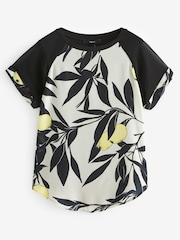 Schwarz/Cream - T-Shirt aus Mischgewebe mit Raglanärmeln - Bild 5 von 6