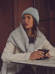 Grey Knitted Beanie Hat - Image 3 of 4