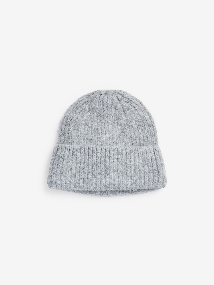 Grey Knitted Beanie Hat - Image 4 of 4