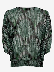 Mint Velvet Green Print Jacquard Top - Image 4 of 4