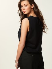 Black Utility Drawstring Crop Tank Top - Image 4 of 6