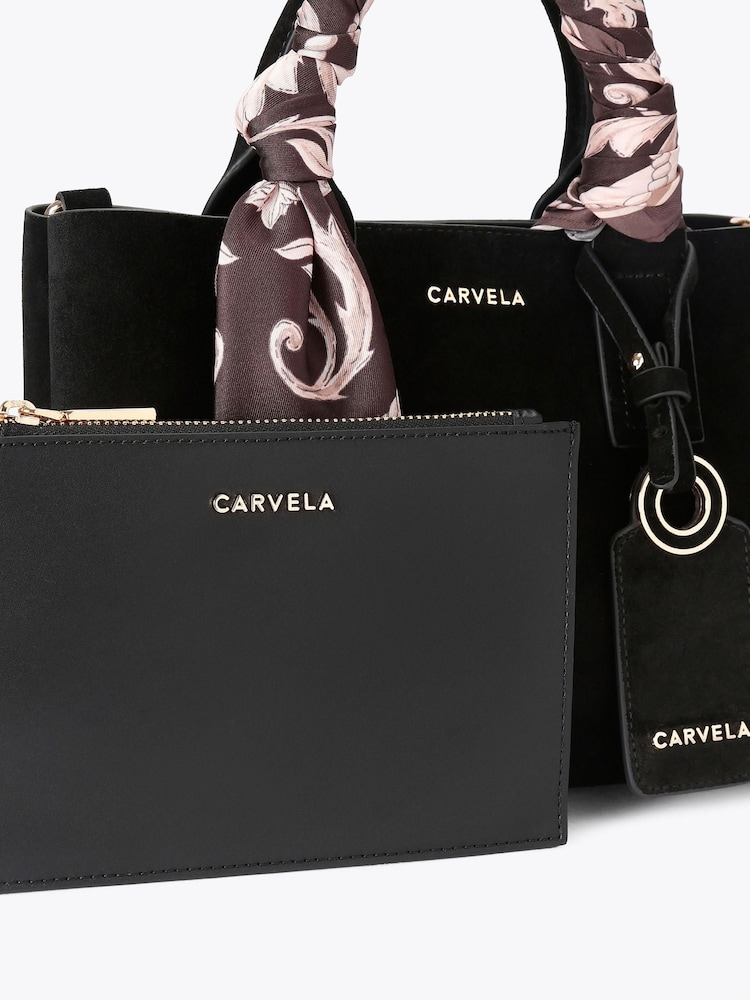 Carvela Black Nina Suede Mini Tote Bag - Image 5 of 5