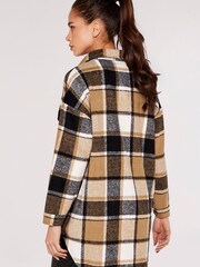 Apricot Multi Colour Check Lines Soft Shacket - Image 2 of 5