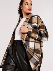 Apricot Multi Colour Check Lines Soft Shacket - Image 5 of 5