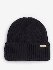 Barbour® International Aria Knited Black Beanie Hat - Image 1 of 3