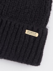 Barbour® International Aria Knited Black Beanie Hat - Image 3 of 3