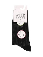 Wild Feet Black Cropped Fancy Ankle Socks 3 Pack - Image 4 of 4