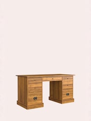 Laura Ashley Honey Gold Garrat 7 Drawer Desk - Image 3 of 6