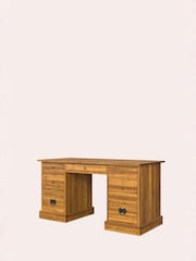 Laura Ashley Honey Gold Garrat 7 Drawer Desk - Image 4 of 6
