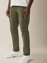 Khaki Green Slim Lightweight Stretch Cargo Utility Trousers - Image 1 of 10