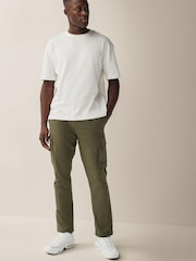 Khaki Green Slim Lightweight Stretch Cargo Utility Trousers - Image 2 of 10