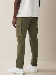 Khaki Green Slim Lightweight Stretch Cargo Utility Trousers - Image 4 of 10