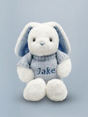Babyblooms Blue Luxury Bouquet and Personalised 100% Cotton New Baby Bunny Soft Toy Gift - Image 6 of 6