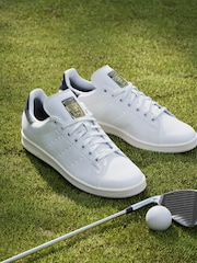 adidas Golf White/Blue Stan Smith Shoes - Image 1 of 8