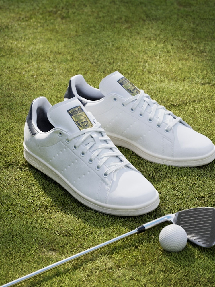adidas Golf White/Blue Stan Smith Shoes - Image 1 of 8
