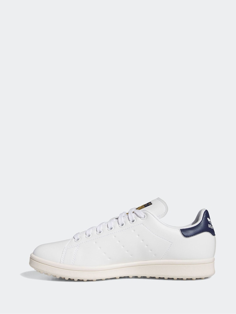 adidas Golf White/Blue Stan Smith Shoes - Image 3 of 8