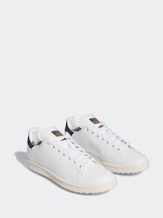 adidas Golf White/Blue Stan Smith Shoes - Image 4 of 8
