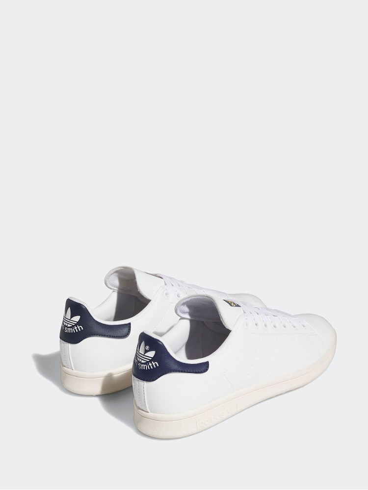 adidas Golf White/Blue Stan Smith Shoes - Image 5 of 8