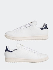 adidas Golf White/Blue Stan Smith Shoes - Image 6 of 8