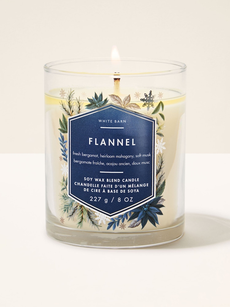 Bath & Body Works Flannel Signature Single Wick Candle 227g - Image 1 of 2 Bath & Body Works Flannel Signature Single Wick Candle 227g - Image 1 of 2