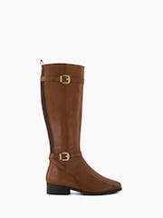 Dune London Natural Standard Fit Tepi Branded Trim Knee High Boots - Image 1 of 6