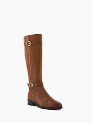 Dune London Natural Standard Fit Tepi Branded Trim Knee High Boots - Image 3 of 6
