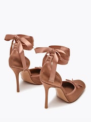 Steve Madden Brown Larina Satin Heeled Ballerina Sandals - Image 4 of 5