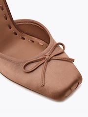 Steve Madden Brown Larina Satin Heeled Ballerina Sandals - Image 5 of 5