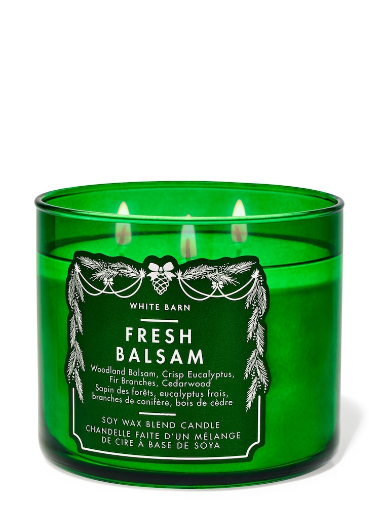 Bath & Body Works Fresh Balsam 3-Wick Christmas Candle 411g - Image 1 of 2 Bath & Body Works Fresh Balsam 3-Wick Christmas Candle 411g - Image 1 of 2