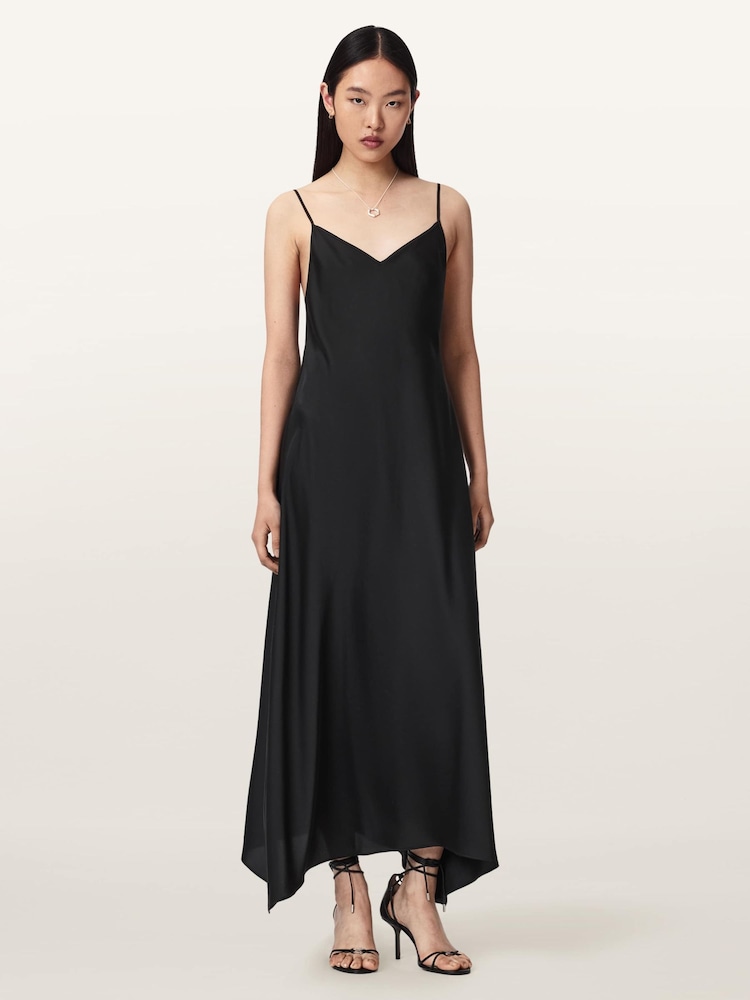 AllSaints Black Leona Dress - Image 1 of 6