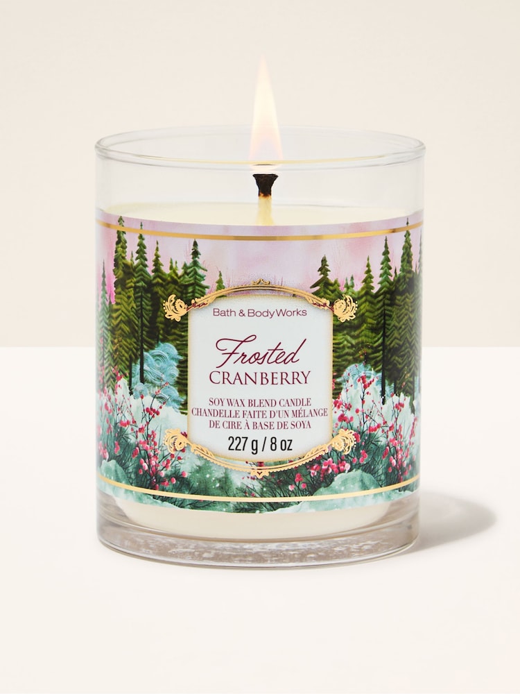 Bath & Body Works Frosted Cranberry Single Wick Candle 227g - Image 1 of 2