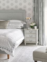 Laura Ashley Dove Grey Clifton 3 Drawer Bedside Table - Image 1 of 4