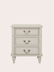 Laura Ashley Dove Grey Clifton 3 Drawer Bedside Table - Image 2 of 4