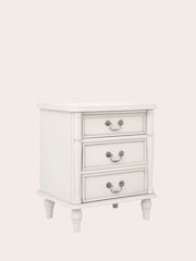 Laura Ashley Dove Grey Clifton 3 Drawer Bedside Table - Image 3 of 4