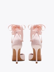 Steve Madden Fuchsia Pink Larina Satin Heeled Ballerina Sandals - Image 4 of 5