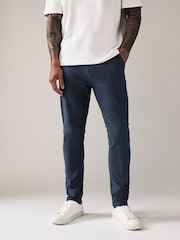 French Navy Blue Skinny Fit Stretch Chino Trousers - Image 1 of 9